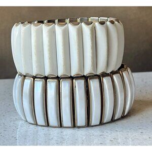 Extension Thermoset Gold & White Bracelets Two MCM Pearl & Matte Finish Glam